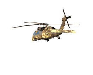 Wall Mural - Helicopter isolated on background. 3d rendering - illustration