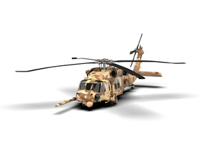 Wall Mural - Helicopter isolated on background. 3d rendering - illustration