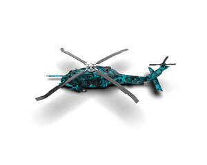 Wall Mural - Helicopter isolated on background. 3d rendering - illustration