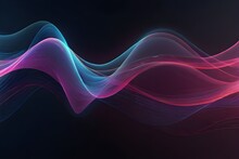 Vector Abstract Light Lines Wavy Flowing Dynamic In Blue Pink Colors Isolated On White Background For Concept Of AI Technology, Digital, Communication, 5G, Science, . Generative AI