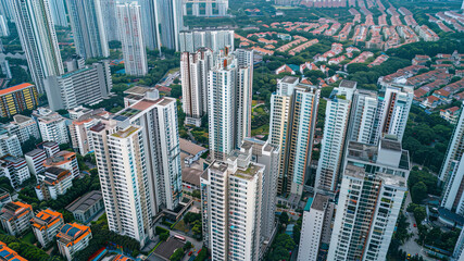 Wall Mural - panoramic view of the city, aerial view of the city, buildings scene, biuldings in the city, top view of buildings in the city	