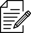 Linear icon of checklist with pencil as a service document, questionnaire or order symbol