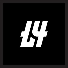 Poster - t4 - logo. vector design element or icon. logotype with letter t and number 4 (four).
