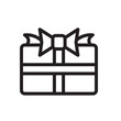 isolated gift box icon in black