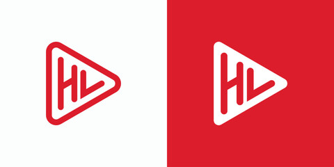 Poster - Vector logo design for the initials letter H L in a triangular shape with a modern, simple, clean and abstract style.