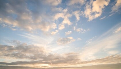 Wall Mural - blue sky background with tiny clouds