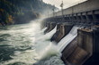 © ShadowHero - Powerful View of a Hydroelectric Dam Generating Renewable Energy.