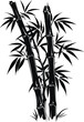 Bamboo silhouette on white background, Black bamboo stems Vector illustration