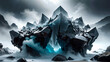 Towering Crystal Peaks in Frozen Landscape