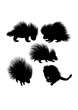 Porcupine animal silhouettes