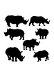 Rhinoceros animal silhouettes