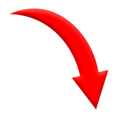 Wall Mural - red down arrow