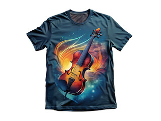 A violin design on t shirt