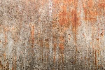 Wall Mural - Old rusty aged weathered metal sheet closeup as grunge  background 