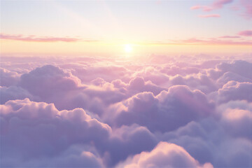 Wall Mural - beautiful sunrise sky with dramatic sea of clouds 
