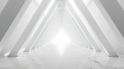Wall Mural - futuristic white corridor with brilliant light, modern architectural design. perfect for background 