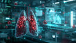 Innovative lung cancer treatment with nanobots in a high tech lab setting