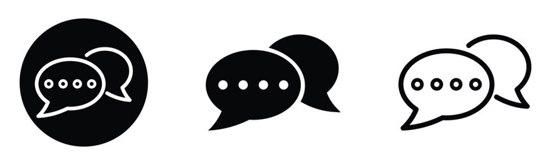 Poster - chat, comment, message and speech bubble icon set. vector symbol on transparent background.