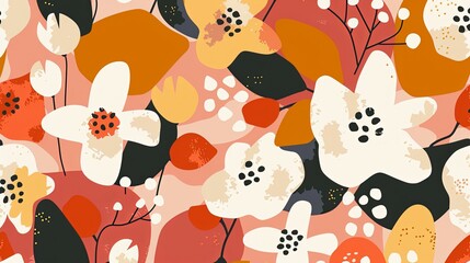 Poster - seamless pattern with flowers