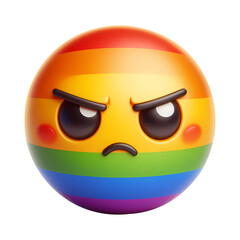 Wall Mural - 3d pride angry emoji icon. Realistic 3d high quality isolated render