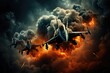 F 16 fighter patrols the sky