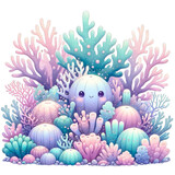 Fototapeta Do akwarium - Corals clip art
