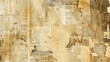 Textured collage template made from torn yellowed newspaper pieces with not readable text and print. Vintage paper background