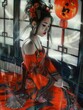 geisha à genoux