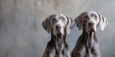 Studio portrait of a weimaraners