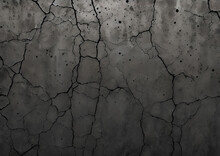 Grunge Metal Wall Texture Background, Suitable For Halloween Theme Background, Old Cracks In Cement, Dusty Old Film Effect Texture, Horror Concrete Imitation Facade Wall, Generative AI