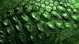 Fototapeta  - High-detail image showcasing the intricate patterns of a green crocodile skin texture
