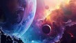 Cinematic galaxy with vibrant planets and stars