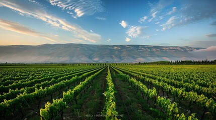 Poster - vineyard in the morning