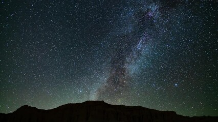 Wall Mural - Milky Way Galaxy in Summer West Sky 24mm Red Rock Canyon Mojave Desert California USA