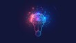© Nathamanee - A glowing brain is depicted in a purple, blue and red light. Concept of intelligence and creativity