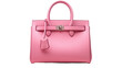 © Amazing Pics - A fashionable female pink luxury handbag isolated on white