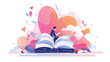 National book lovers day vector illustration 2d fla