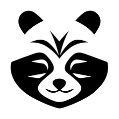 Simple red panda isolated black icon