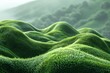 Green hills alive with new growth, rolling waves of renewal ,3DCG,clean sharp focus