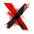 X symbol with brush strokes
