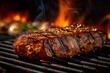 grilled meat on the grill,Food photography restaurant, grilled meat and steak