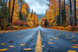 autumn road, AI generated