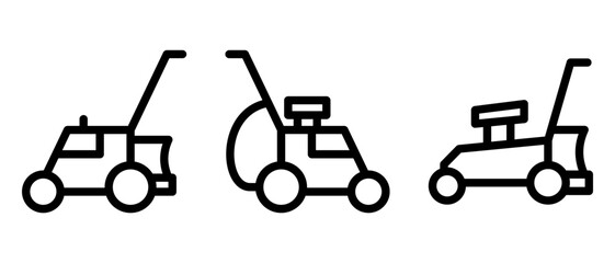 lawn mower icon or logo isolated sign symbol vector illustration - high quality black style vector icons