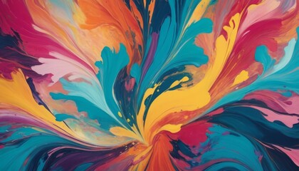 Wall Mural - An abstract explosion of swirling colors, creating a dynamic and artistic background with a fluid-like appearance