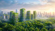 Urban Ecology, Visionary depiction of green urbanism blending nature with architecture.