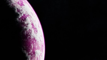 Wall Mural - pink planet in space. universe and planet. 3d-rendering. animation