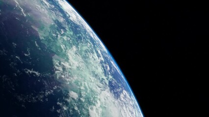 Wall Mural - blue planet in space. universe and planet. 3d-rendering. animation