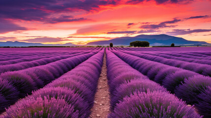 Poster - lavender field region.