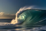 Fototapeta  - Wave Force. Energy Splash in the Ocean

