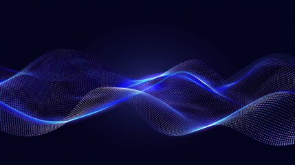 Poster - Illuminating blue wave contrasts against dark backdrop
